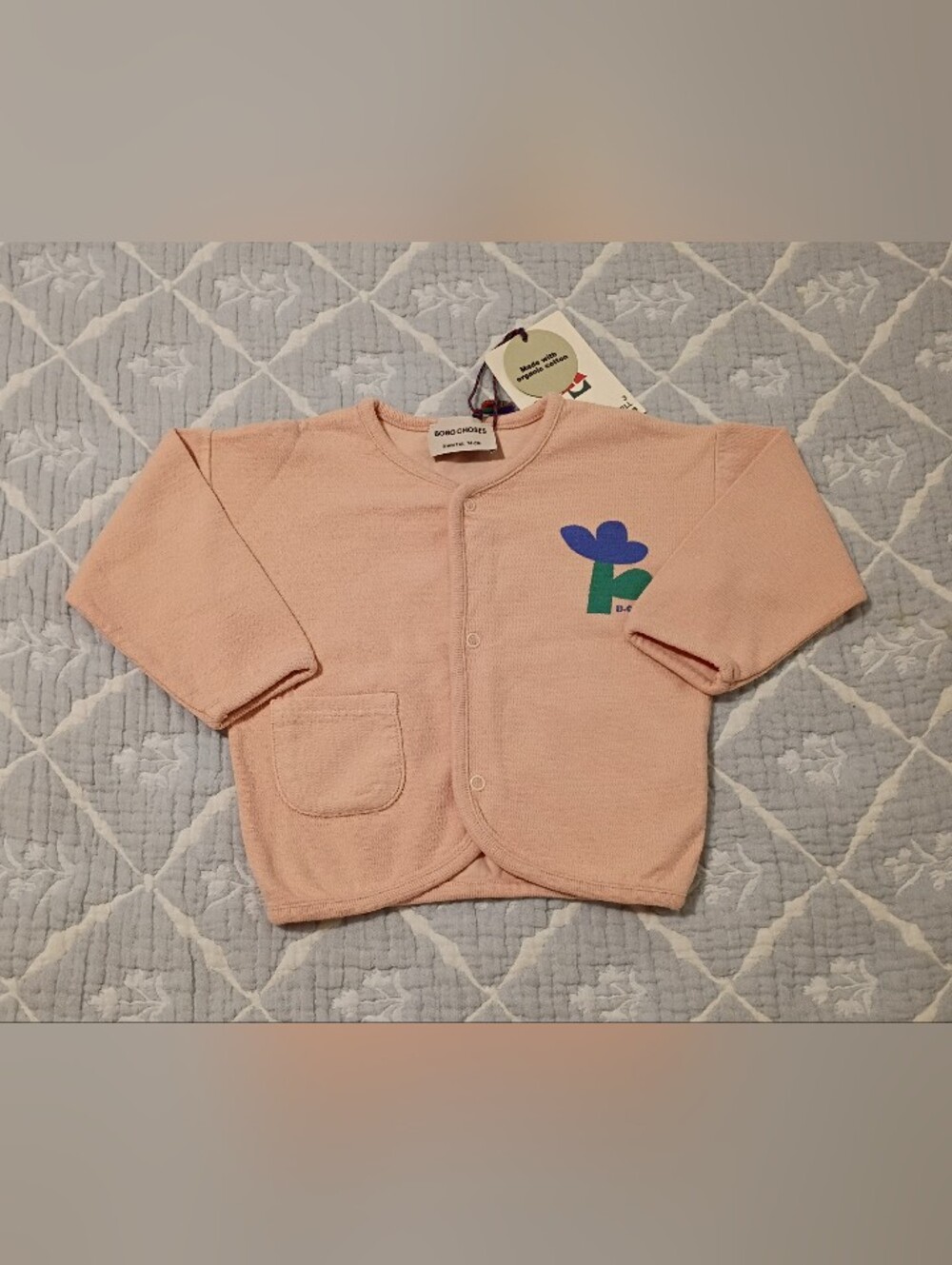 Bobo Choses Sea Flower Button-up Sweatshirt 9 Months NWT